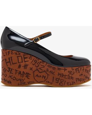 Chloé Maxime Wedge Pumps - Brown