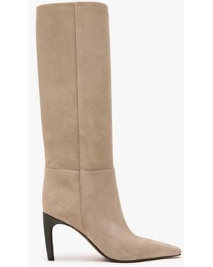 Brunello Cucinelli Monili Knee-High Boots - White