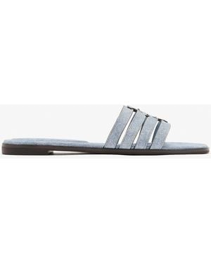 Tory Burch Ines Cage Slide Sandals - White