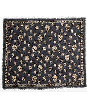 McQueen Classic Skull Scarf - Black