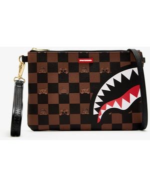 Sprayground Peeking Character Check Pouchette - Black