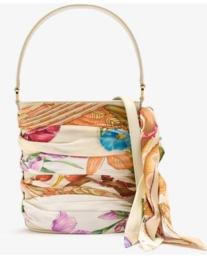 Ferragamo Mini Bucket Bag With Foulard - White