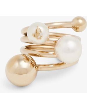 Jimmy Choo Jc Multi Pearl Ring - White