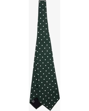 Dolce & Gabbana Polka Dot Print Silk Twill Tie - White