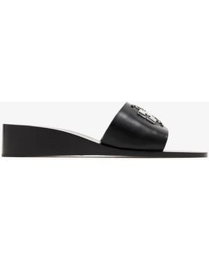 Tory Burch Charle Cuoio Wedge Sandals - White