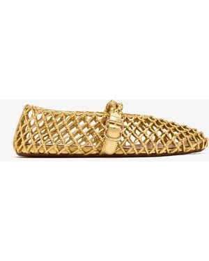 Alaïa La Ballerine Braided Ballerinas - Metallic
