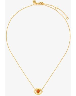 Ryenn's Eyes Carnelian Heart Lips Necklace - White