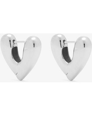 Annika Inez Heart Hoops - White