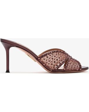 Aquazzura Crystal Lover 75 Mules - Pink