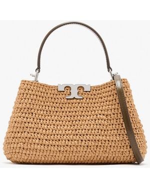 Tory Burch Eleanor Raffia Mini Satchel - White