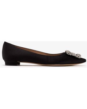 Manolo Blahnik Hangisi Ballerina Flats - White