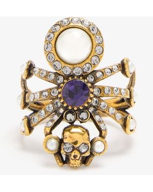 McQueen Spider Ring Ottone - White