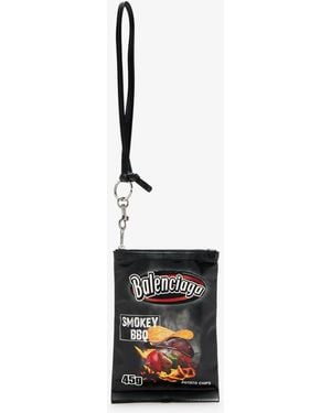 Balenciaga Chips Phone Holder Pouch in Red for Men | Lyst