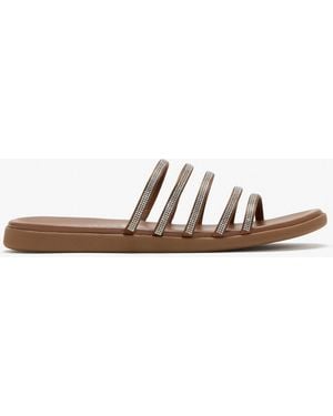 Pedro Garcia Prudie Crystal-Embellished Flat Sandals - White