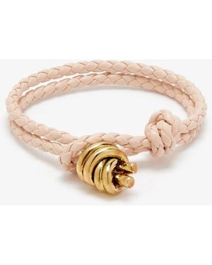 Bottega Veneta Knot Leather Bracelet - White
