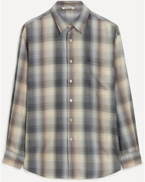 AURALEE Super Light Wool Check Shirt Check - Grey