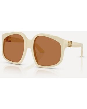 Miu Miu Oversized Square Sunglasses - Natural