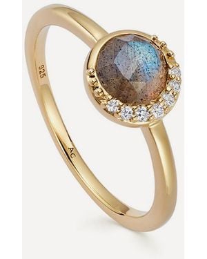 Astley Clarke 18Ct-Plated Vermeil Luna Labradorite Ring - Metallic