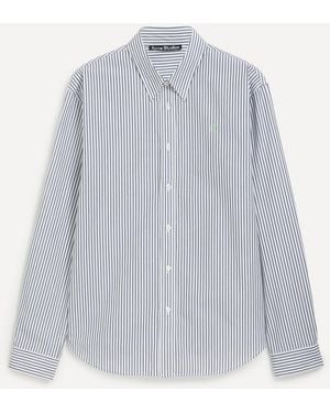 Acne Studios Stripe Button-Up Shirt Small - Blue