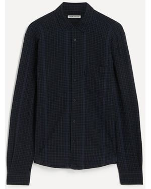 YMC Earth Curtis Plaid Shirt - Blue
