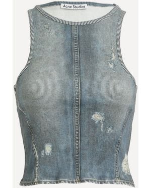 Acne Studios Denim Print Tank Top - Blue