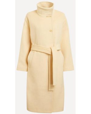 Stine Goya Long Sleeve High Collar Butter Milk Coat - Natural