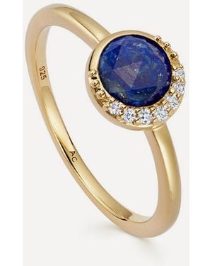Astley Clarke 18Ct-Plated Vermeil Luna Lapis Ring - Blue