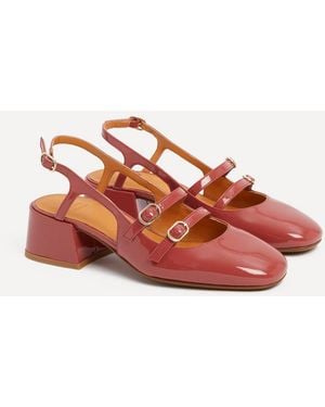 Sezane Patent Leather Sling-Back Heels - Pink