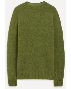 Sunspel Shetland Crew Sweater - Green