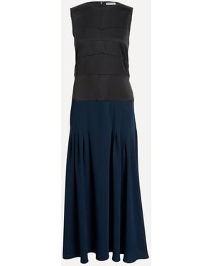 Molly Goddard Ebba Satin-Crepe Dress - Blue