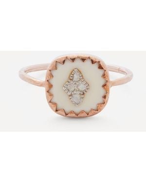 Pascale Monvoisin 9Ct Rose Pierrot Diamond And Bakelite Ring Luxury Gift - White