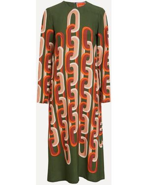 La DoubleJ Long Sleeve Midi Swing Dress - Multicolour