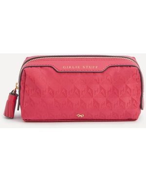 Anya Hindmarch Logo Girlie Stuff Pouch - Pink