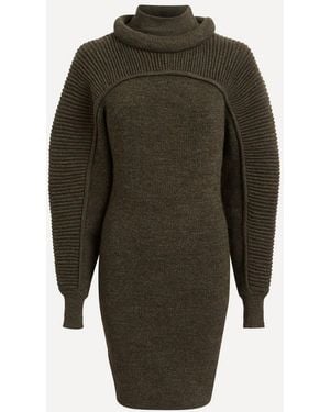 Isabel Marant Hilde Ribbed Wool Short Dress - Green