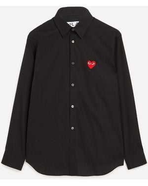 COMME DES GARÇONS PLAY Cotton Shirt With Logo Patch - Black