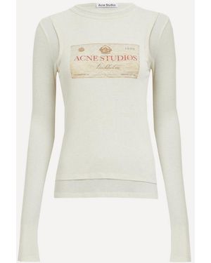 Acne Studios Double-Layered Long Sleeve T-Shirt Ecru - White