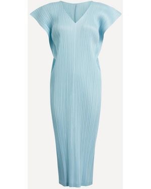 Pleats Please Issey Miyake Monthly Colours March Pleated Dress Light - Blue