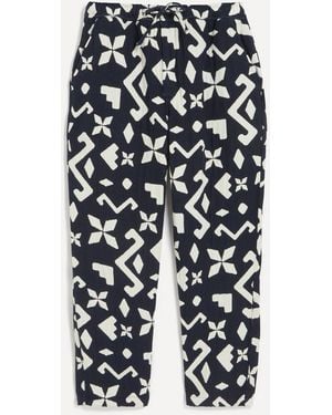 Wax London Kurt Geometric Jacquard Trousers - Blue