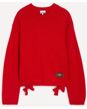Ganni Future Wool Mix Oversized Jumper - Red
