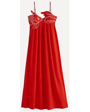 FARM Rio Fish Top Maxi Dress - Red