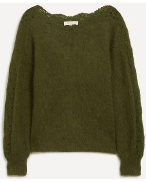 Sezane Stacy Perfect Wool-Mohair Jumper - Green