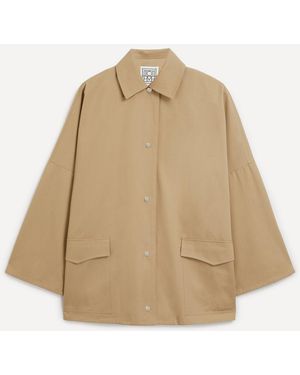 TOTEME Cotton Twill Overshirt Jacket - Natural