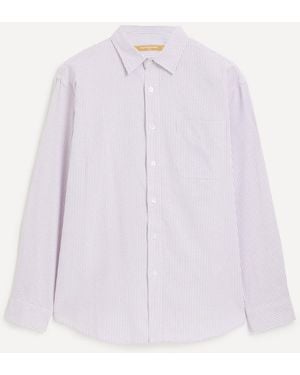 FRIZMWORKS Og Pinstriped Cotton-Blend Oversized Shirt - Purple