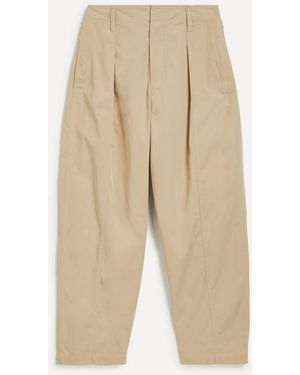 Lemaire Maxi Pleated Cotton Twill Trousers - Natural
