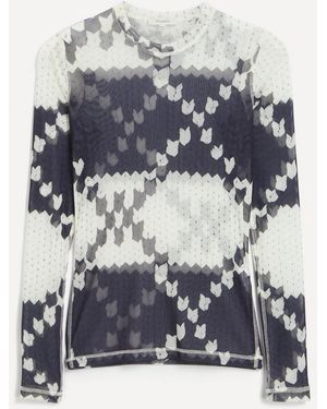 JW Anderson Long-Sleeve Underpinning Mesh Top - Grey