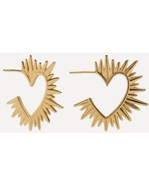 Rachel Jackson Heart Hoop Statement Earrings - White