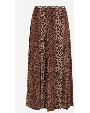 RIXO London Mariah Leopard Mini Skirt Light - Brown