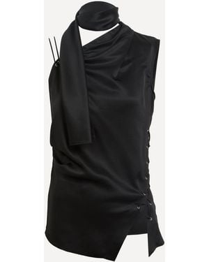 Acne Studios Fringe Wrap Blouse - Black