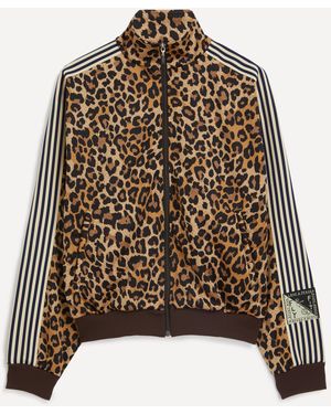 Kapital Mens Smooth Jersey Leopard Stuntman & Woman Track Jacket 1 - Brown