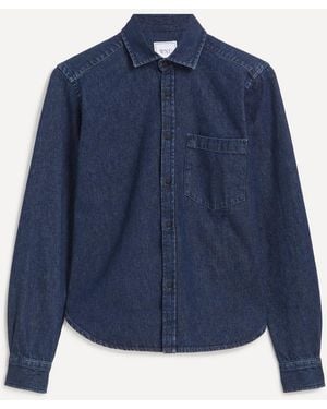 With Nothing Underneath The Classic Denim Shirt - Blue